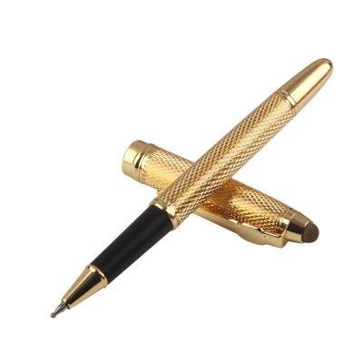 China Fluent Writing Newest Design Luxury Capacitive Pen Stylus Metal Roller Pen With Conductive Nanofiber Cloth Head for sale