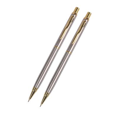 China Hot Selling High Quality Built-in Eraser All School Steel Retractable Metal Pencil Mechanical Pencil With Built-in Eraser for sale