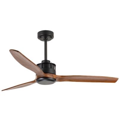 China Designer Decorative Reverse Function BLDC Timber Blades Energy Saving Modern Luxurious Reversible Motor Remote Control Wooden Ceiling Fan for sale