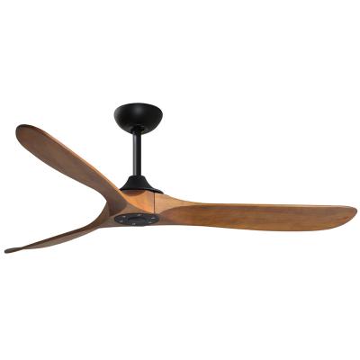 China Forward and Reverse Functions 52 Inch Decorative Luxury 100% Natural Wood Slats Ceiling Fan Modern Vintage Ceiling Fan Without Light for sale