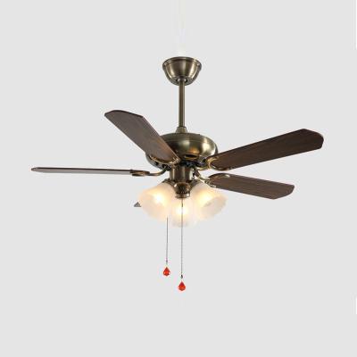 China 2020 Decorative Plywood Harbor Breeze Classic Style Hunter 42 Brushed Bronze Plywood Chandelier Ceiling Fan With Lamp for sale