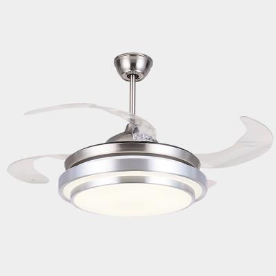 China ABS Modern Retractable Retractable Blade High Lumen LED Folding Remote Ceiling Fan With Light for sale