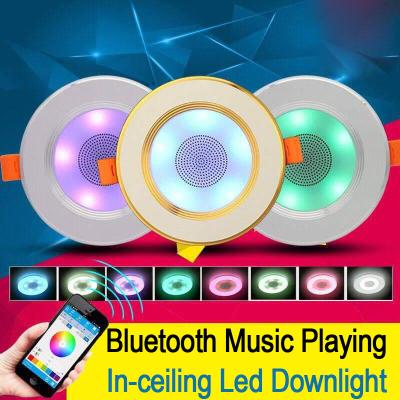 China App Control Bluetooth Music Light Bulb 2 In 1  In Ceiling Speaker With Led Down Light Lamps for sale