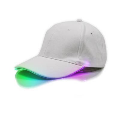 China Adjustable Glow Light Up Baseball Caps , White Club Party Sports Led Baseball Hat for sale