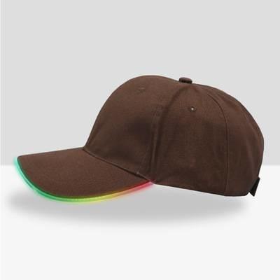 China USB Rechargeable LED Light Up Hats Brown Color For Hunting Jogging Angling for sale