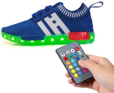 China Mesh Tenis Trainer Remote Control LED Shoes Full Size Low Top Flyknit For Kids for sale