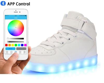 China Women Leather Led Fashion Shoes , High Top Electric Styles Led Shoes Sneaker for sale