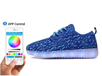 China Battery Rechargeable App Controlled LED Shoes Light Up Trainer Sneakers for sale