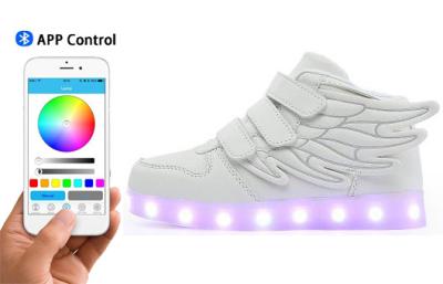 China Fashional App Controlled LED Shoes High Top Light Up Sneakers For Adults Breathable for sale