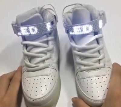 China Remote Control Led Screen Shoes , Rechargeable Womens High Top Light Up Shoes for sale