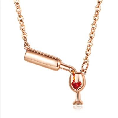 China OEM Fashion Trendy Heart Gemstone 18k Gold Plated Custom 925 Sterling Silver Necklace CZ Brass Zircon Charm Long Necklaces For Women for sale