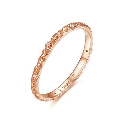 China Youchuang Fashion Ring Fashion Ring Custom Sterling Silver High Quality Sterling Silver CZ Gemstone Vintage Rose Gold Plating Rings For Women for sale