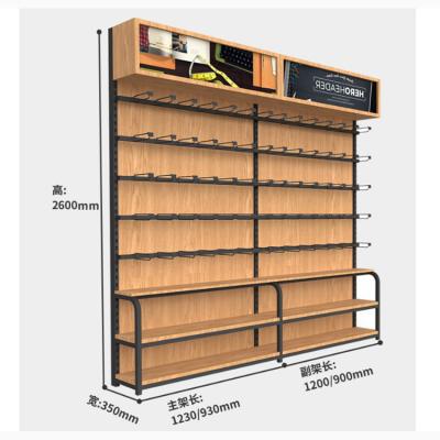 China Single Sided Wooden Supermarket Ware Store Used Wooden Rack Cosmetic Display Stand For Sale for sale