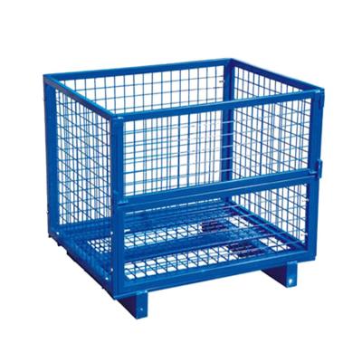 China Logistics Warehouses Rigid Collapsible Metal Pallet Rack, Collapsible Steel Pallet Rack Stackable Steel Cage Stacking Rack for sale