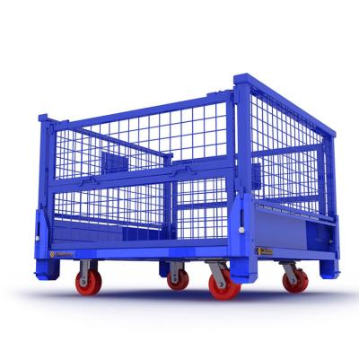 China China Logistics Four Wheels Heavy Duty Safety Q235 Metal Storage Cage Electric Pallet Rack For Warehouse for sale