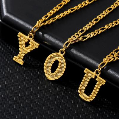 China 2021 High End Cuban Initial Anklet CLASSIC 2021 Fashion Chain Stainless Steel Gold Plated Alphabet Letter Anklet Jewelry for sale