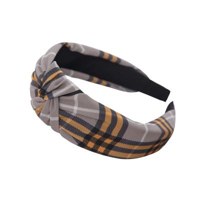 China 2021 new style lattice pattern fabric headband women head band designer inspired namebrand houndstooth headband for sale