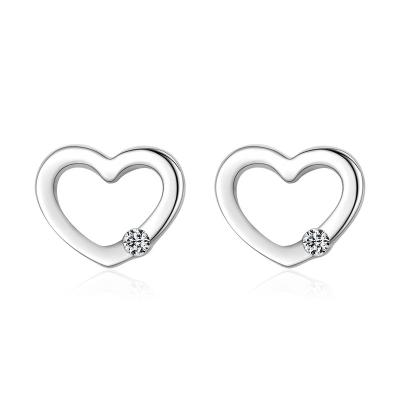 China 2021 New Simple Fashion America 925 Silver Cute Heart Hollow Earring for sale