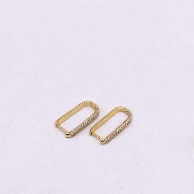 China 2021 TRENDY fashion 1-2mius gold plated ziron stone U shape earring for sale