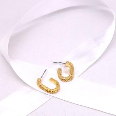 China 2021 TRENDY fashion 1-2mius real gold plated U shape plated earring for sale