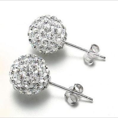 China 2021 Fashion jewelry S925 Crystal Ball Earring Sterling Silver TREND silver stud earring for women for sale