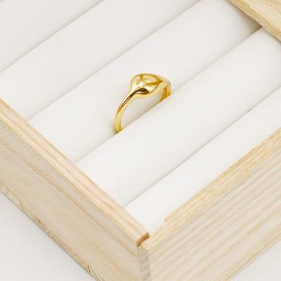 China 2021 New Fashion Trendy Real Simple Ring 1-2 Mil Gold Plated Premium Teardrop Ring For Women for sale