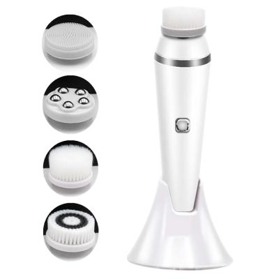 China Exfoliators Popular 4 in 1 Electric Facial Cleansing Brush Facial Cleansing Brush for sale