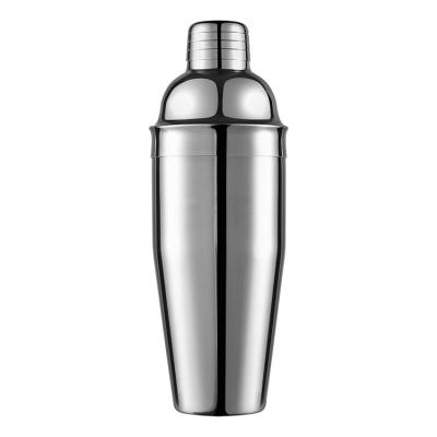 China 3 Piece Stainless Steel Bars Clubs 750ml With Integrated Strainer Cocktail Shaker for sale