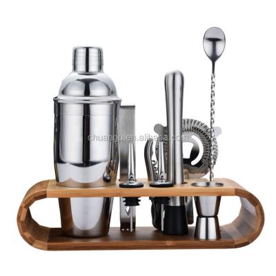 China Amazon 10 Piece Stainless Steel Viable Hot Cocktail Shaker Bar Set for sale