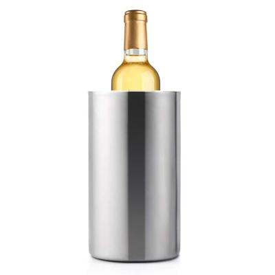 China Sustainable 1.6L Metal Double Wall Wine Cooler Stainless Steel Ice Bucket for sale