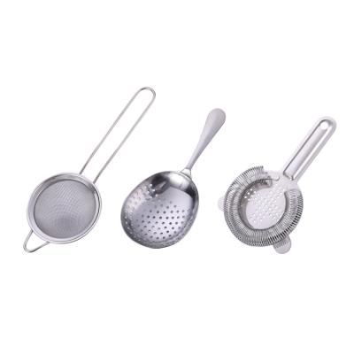 China Sustainable Premium Stainless Steel Cocktail Mesh Bar Strainer Set for sale