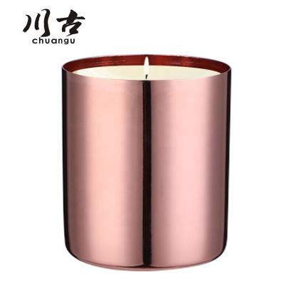 China High Quality Polished Rose Gold Candle Jar Home Decoration for sale