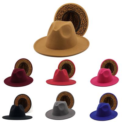 China Fedora Hats Women's Casual Hat Wholesale 2021 Leopard Felted Hat for sale