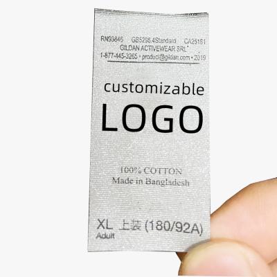 China Sustainable Brand Logo Custom Garment Label Woven Labels For Apparel Neck Label for sale