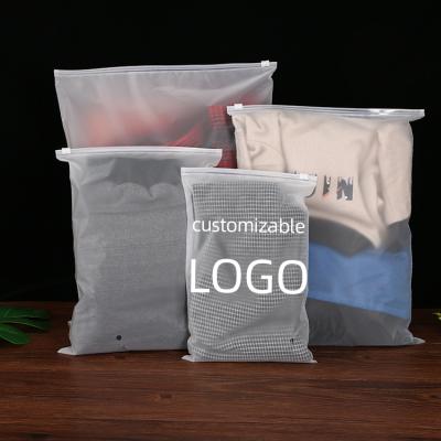 China Aseptic Custom Clothing Bags Pe Packaging Slide Frosted Custom Zipper Bag for sale