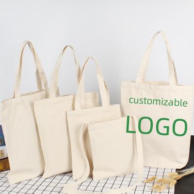 China Custom Handled Logo Plain Sack Canvas Tote Bag With Zipper And Inside Pocket for sale