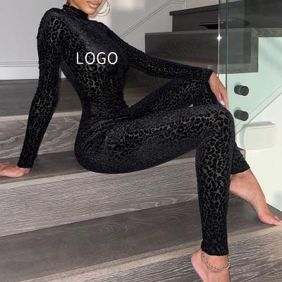 China Leopard Autumn Winter Fitness Rompers Womens QUICK DRY Jumpsuits For Women Overalls for sale