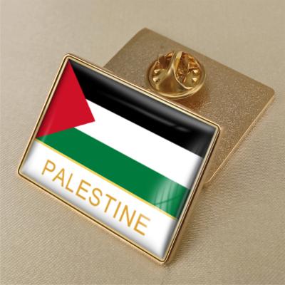 China Wholesale Custom National Day Souvenir Palestine Metal Europe Epoxy Enamel Palestine Flag Pin Badge for sale