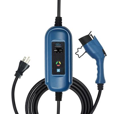 China Charging Cables 8A To16A Optional Electric Adjustable Car EV Ev Portable Charger SAE J1772 for sale