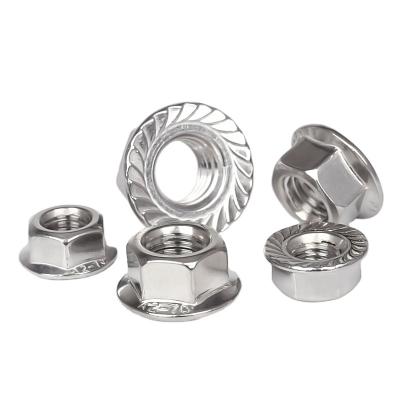 China Heavy Industry 200 Pcs Stainless Steel Flange Nuts M4 M5 M6 M8 M10 M12 M14 M16 Slotted Hex Flange Nuts for sale