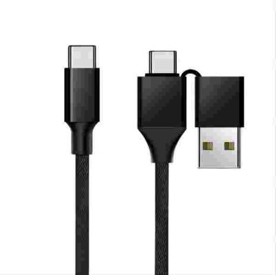 China Type C To Type C 2 In 1 Data Transfer Cable Nylon Braided Usb A Male 20V/3A Fast for sale