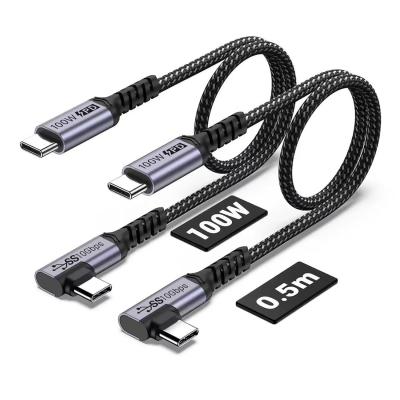 China Data Transfer Right Angle Cable PD 100W 10Gbps 4K@60Hz Video USB C 3.2 for sale