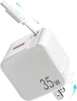 China 2in1 Phone Wall Adapter Charger 35W 8Pin Ports With Retractable Cables for sale