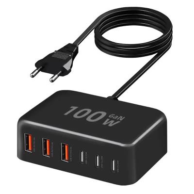 China 100 W Multiple USB-Ladegerät 6 Ports Hub QC3.0 Telefon-Ladestation zu verkaufen