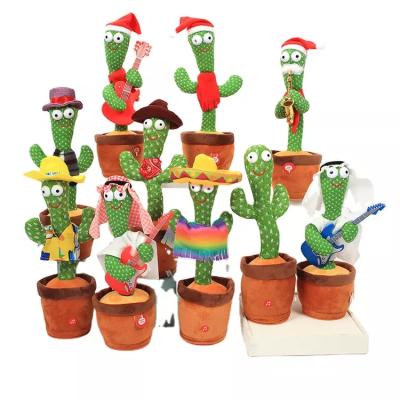 China Talking Plush Toy Environmentally Friendly Doll Game Singing Musical Recording Toy Arabic Toy Dancing Cactus Christmas Guitar USB Battery for sale