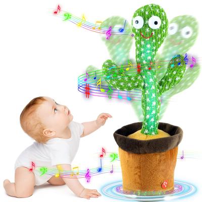 China Plush Toy Cactus USB Repeat Singer Plush Eco-Friendly Colorful Glowing Home Decor Dance Recording Kids Play for sale