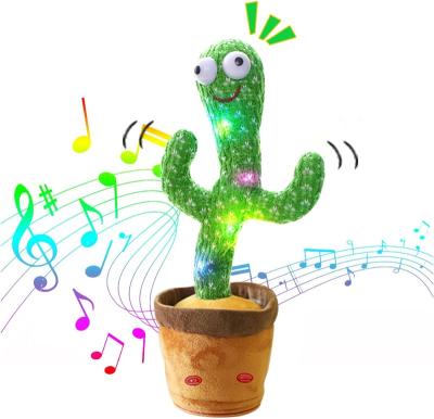 China Eco-Friendly Dancing Baby Cactus Toy Singing and Talking Impersonator - 120 Pcs English Songs Recording Repeating LED Plush Home Decor for sale