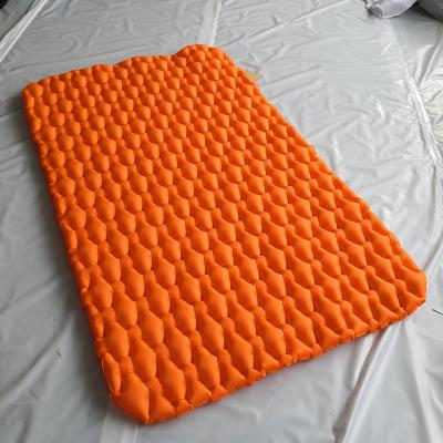 China TPU Coated Lightweight Portable Twin Bed Mat Custom Logo Sleeping People TOPAZ Foldable 2 Inflatable Camping Packable Mattress Fabric Air Pad for sale