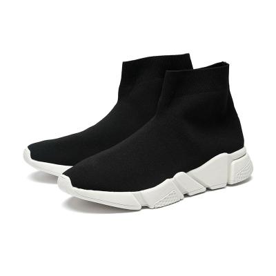 China Fashion Trend Wholesale Custom All Black Summer Knit Men Casual Shoes Sneakers for sale