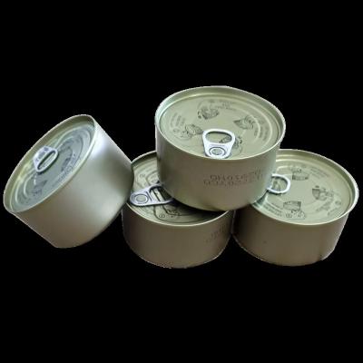 China Food Tuna Tin Can Empty With Easy Open End 85g 170g Aluminum Round Jar Maker For Oil Fish Seafood Mackerel Tuna Canning for sale